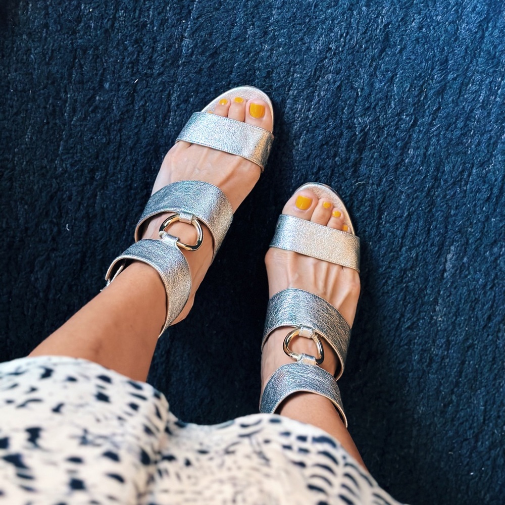 Aquazurra Metallic leather sandals